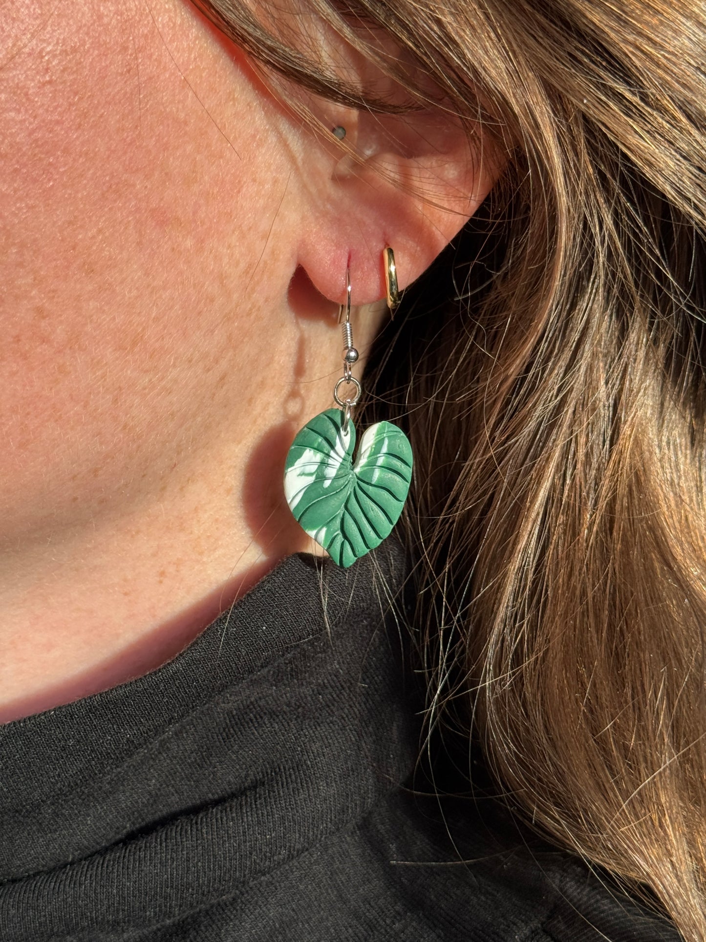 White Princess Leaf Earrings