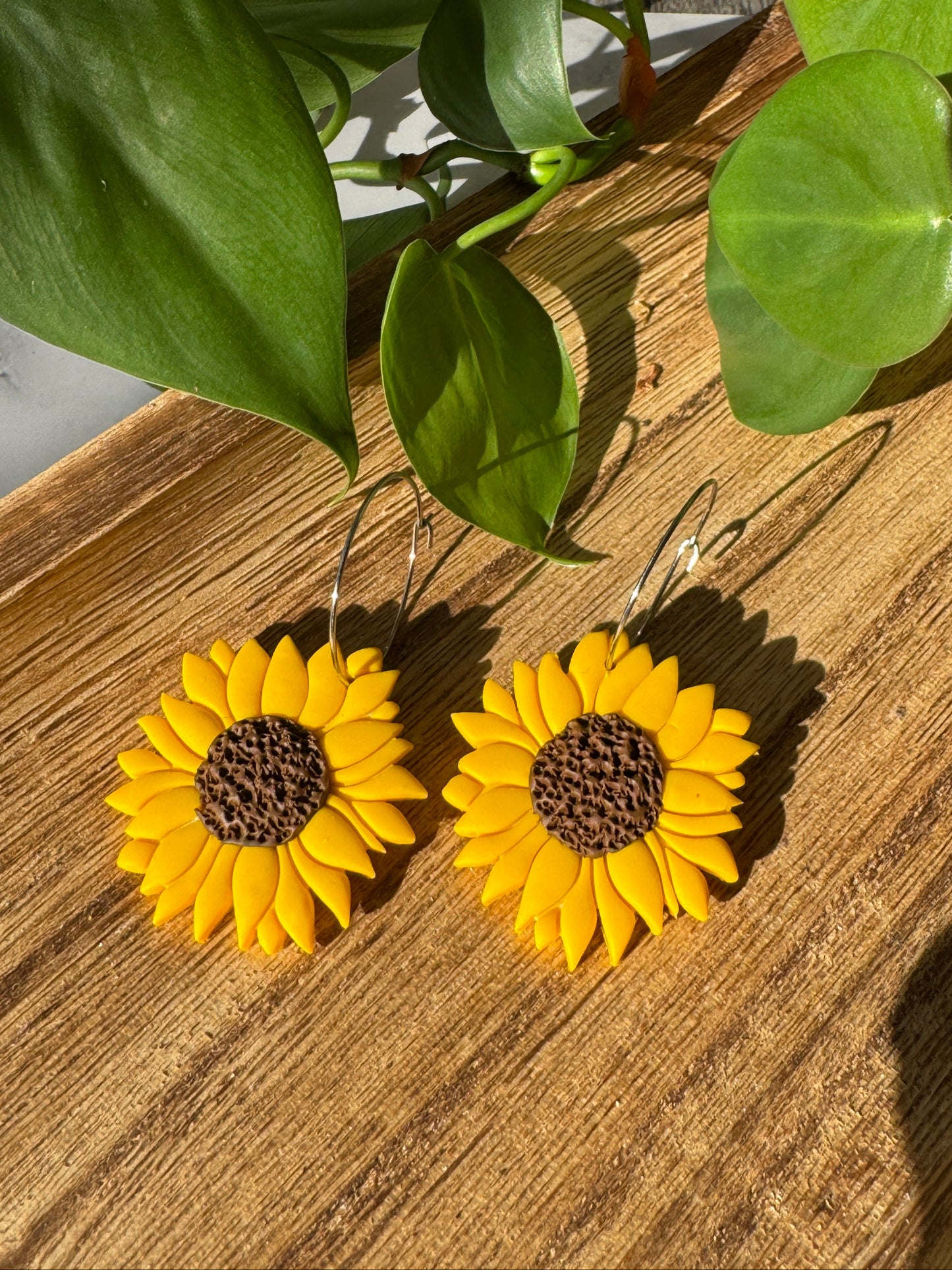 Sunflower Hoop Earrings