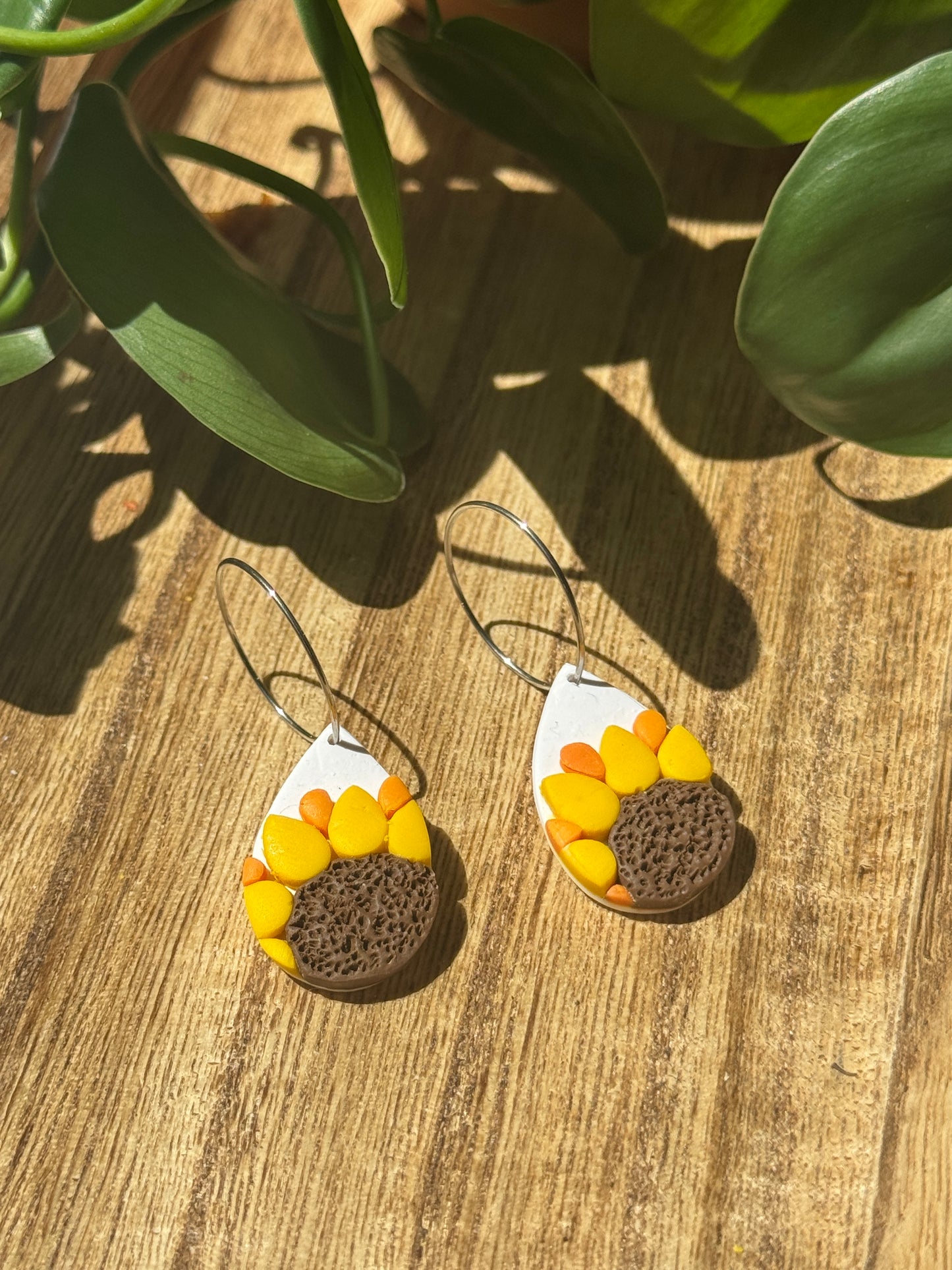 Sunflower Teardrop Earrings