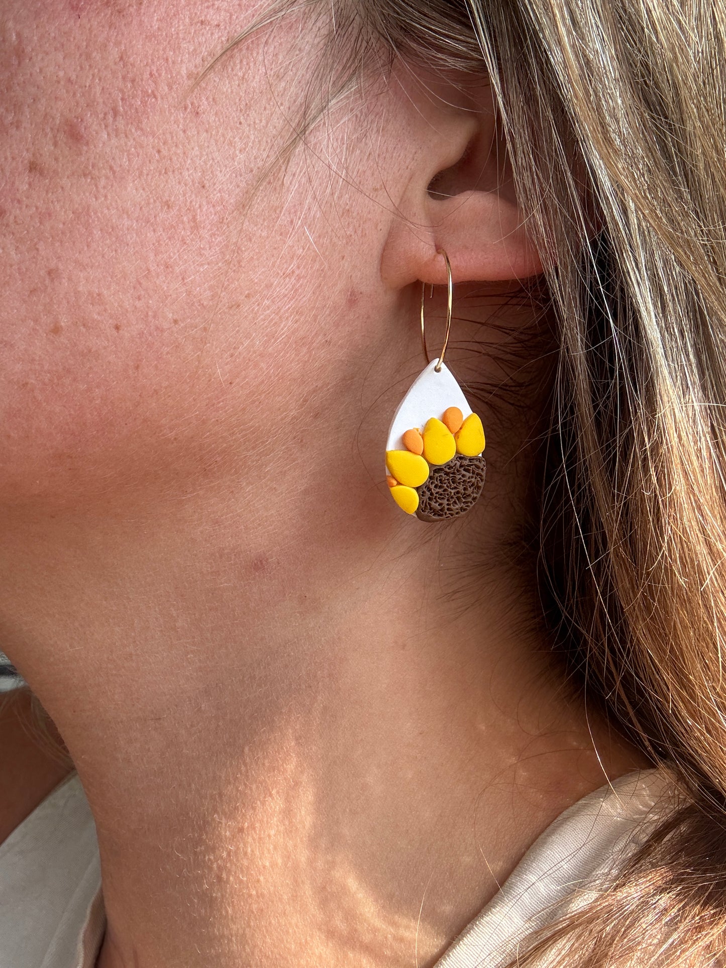 Sunflower Teardrop Earrings