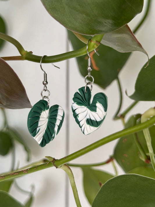 White Princess Leaf Earrings