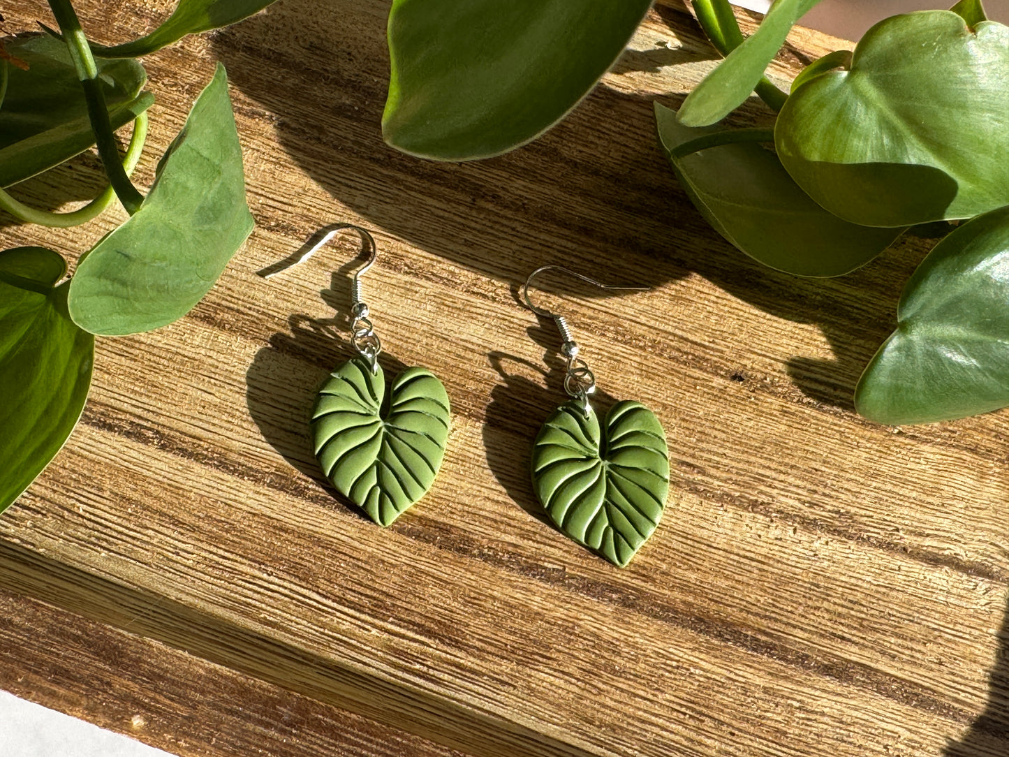 Philodendron Leaf Earrings