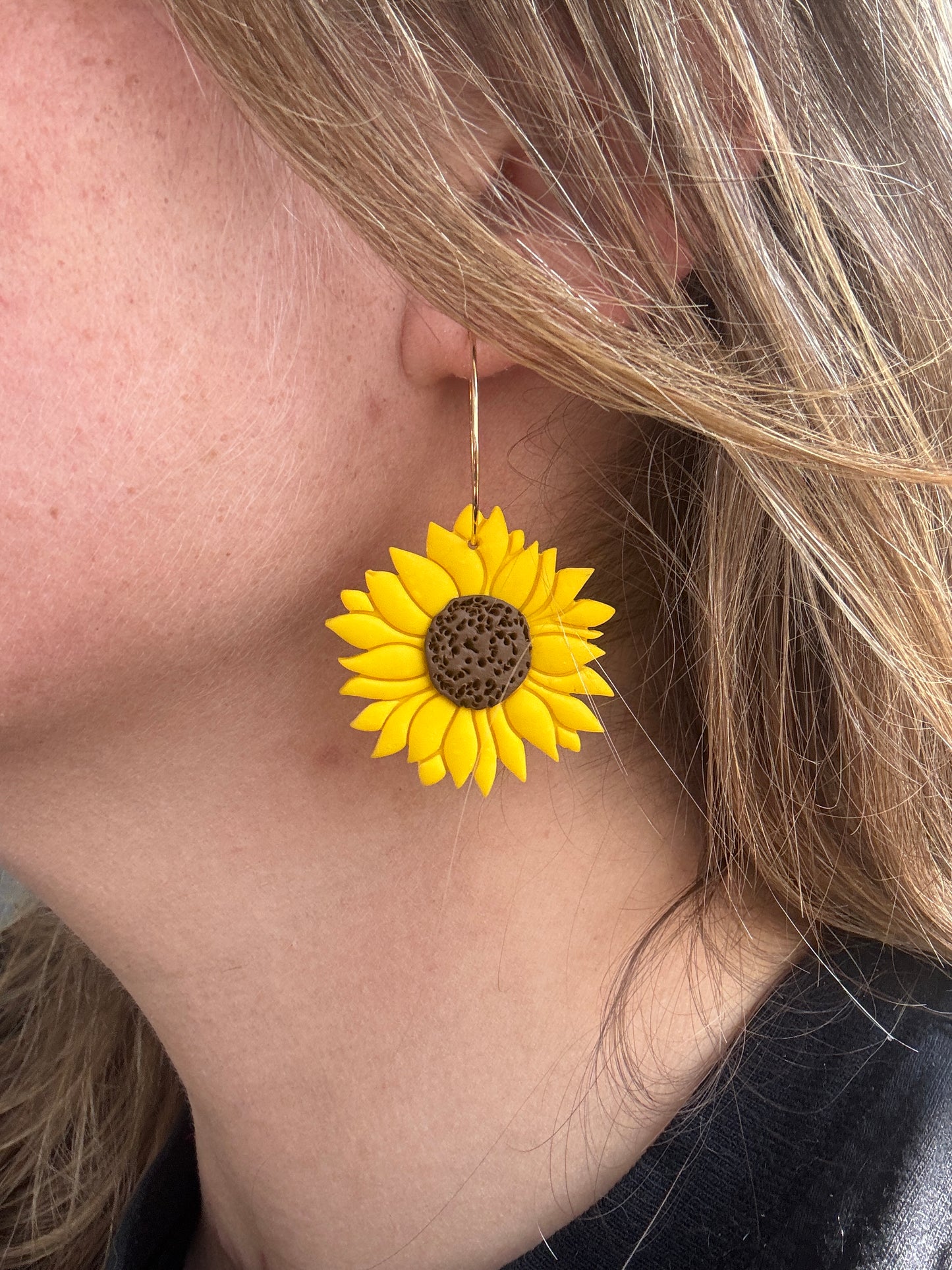 Sunflower Hoop Earrings
