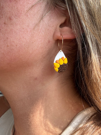 Sunflower Teardrop Earrings
