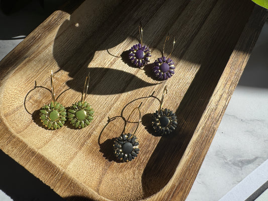 Gold-Flecked Daisy Earrings